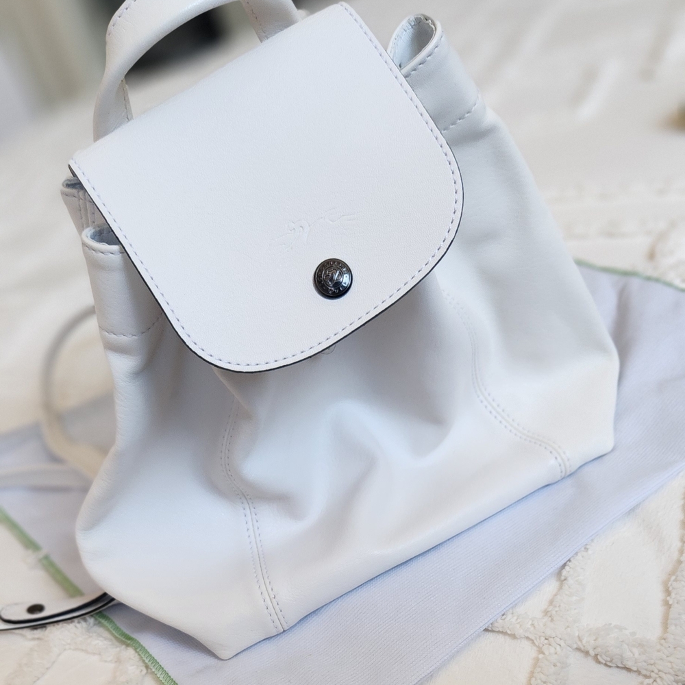 Longchamp White Leather Women's Backpack